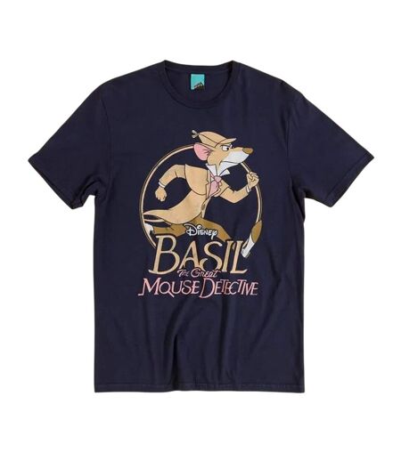 T-shirt Motif Basilic Adulte Bleu Marine The Great Mouse Detective
