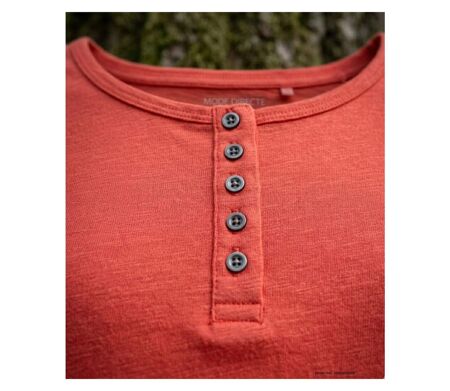 MAYFLOWER - TEEF2006C - Tee-shirt femme manches longues en coton flammé orange