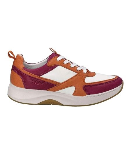 Womens/ladies Elli 09 Leather Trainers Rouge Orange Blanc Josef Seibel