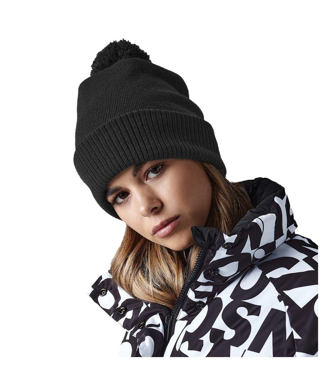 Unisex adult snowstar beanie charcoal Beechfield-3