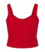 Womens/ladies plain micro-rib spaghetti strap tank top solid red Bella + Canvas