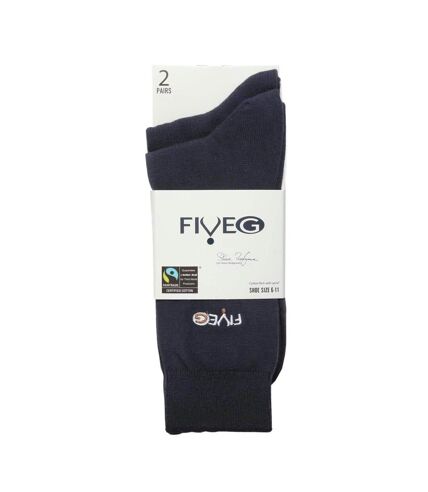 6 pairs Mens FiveG Plain Trouser Socks made with Fairtrade Cotton