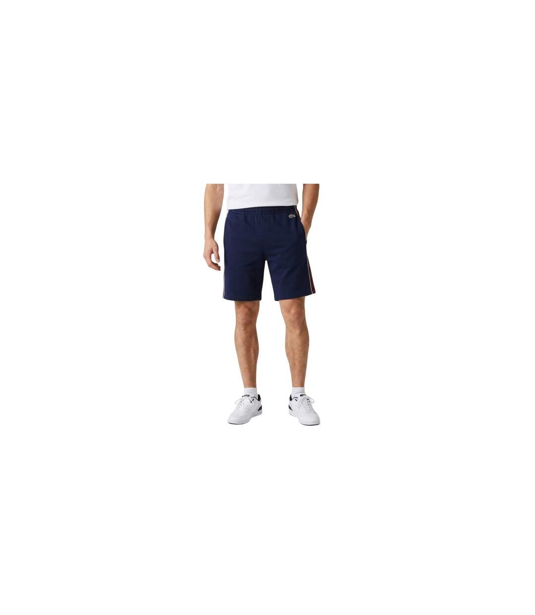 Mens Fleece Elasticated Shorts Navy Blue Lacoste-1