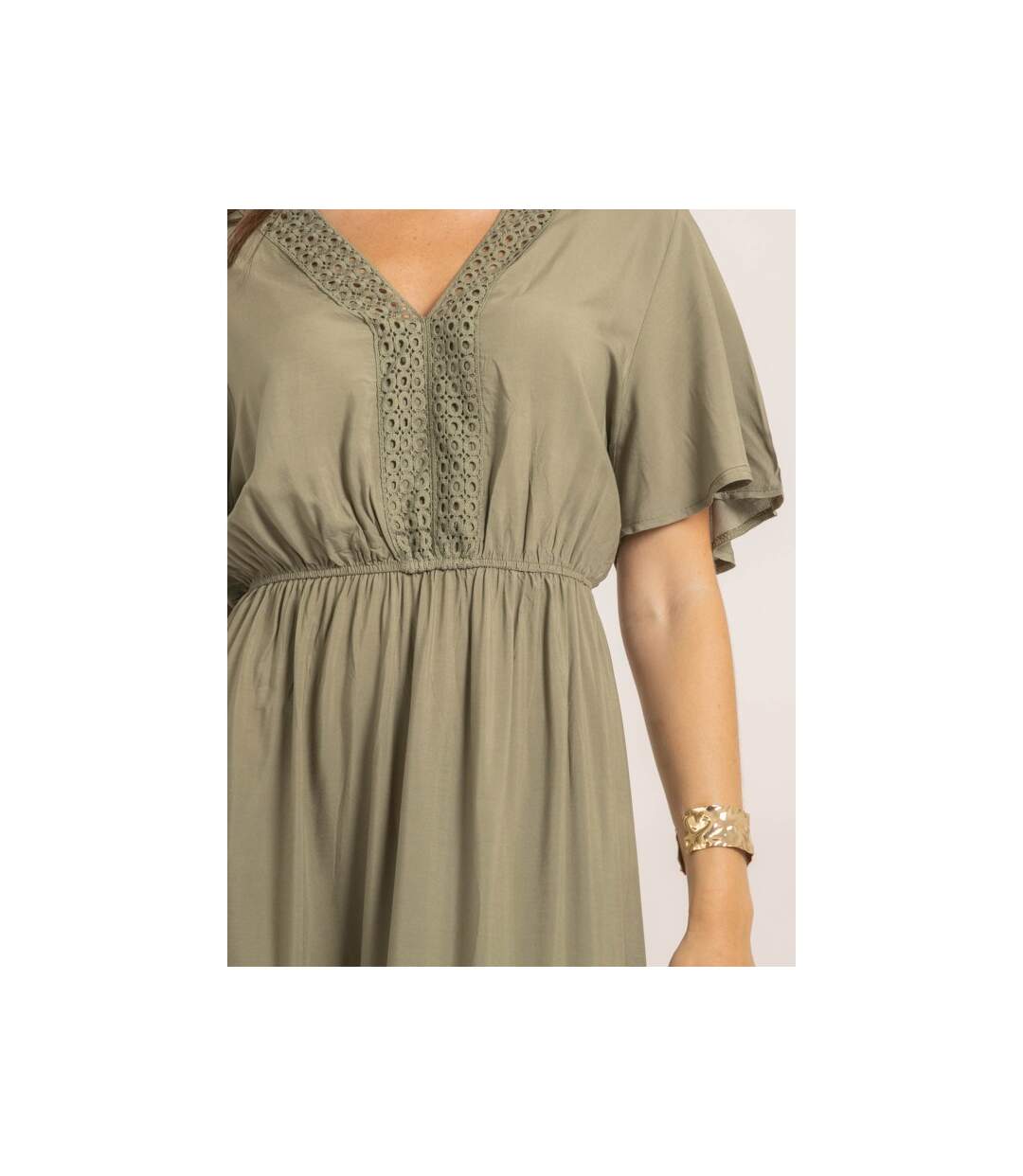 Robe longue avec broderies IREANE - Dona X Lisa-3