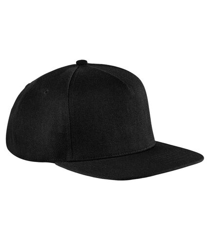 Beechfield Unisex Original Flat Peak Snapback Cap (Pack of 2) (Black/Black)