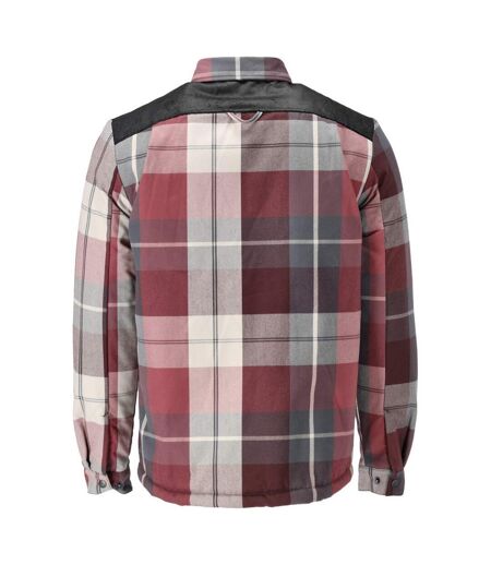 Mens Customised Checked Pile Shirt Bordeaux Mascot