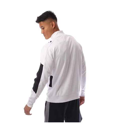 Mens Colour Block Track Jacket White Black Sondico