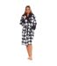 Robe De Chambre Motif/style À Carreaux Femme Noir Blanc Keanu-4