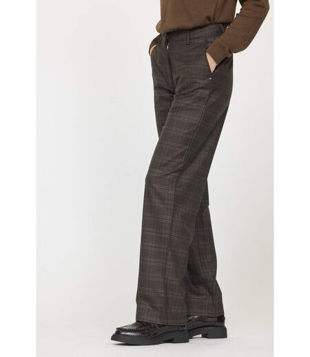 Pantalon JANIS check Dark brown