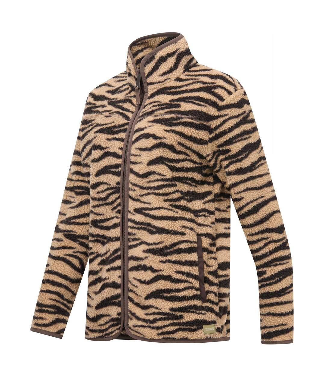 Veste Polaire Motif/style Imprimé Zèbre Frankie Femme Beige Regatta-4