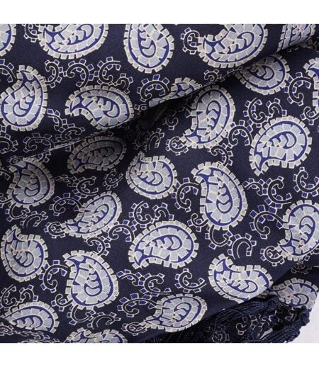 Écharpe Style Cachemire Two Taille Unique Bleu Marine Luke 1977