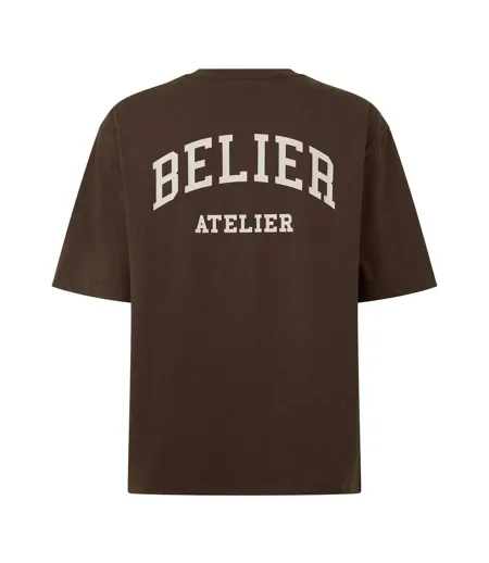 Mens Campus Atelier T-shirt Brown Ecru Belier