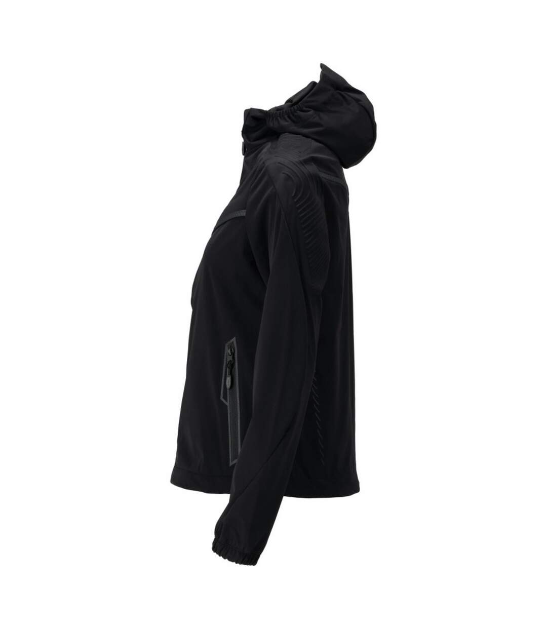 Womens/ladies Customised Stretch Hooded Jacket Black Mascot-4