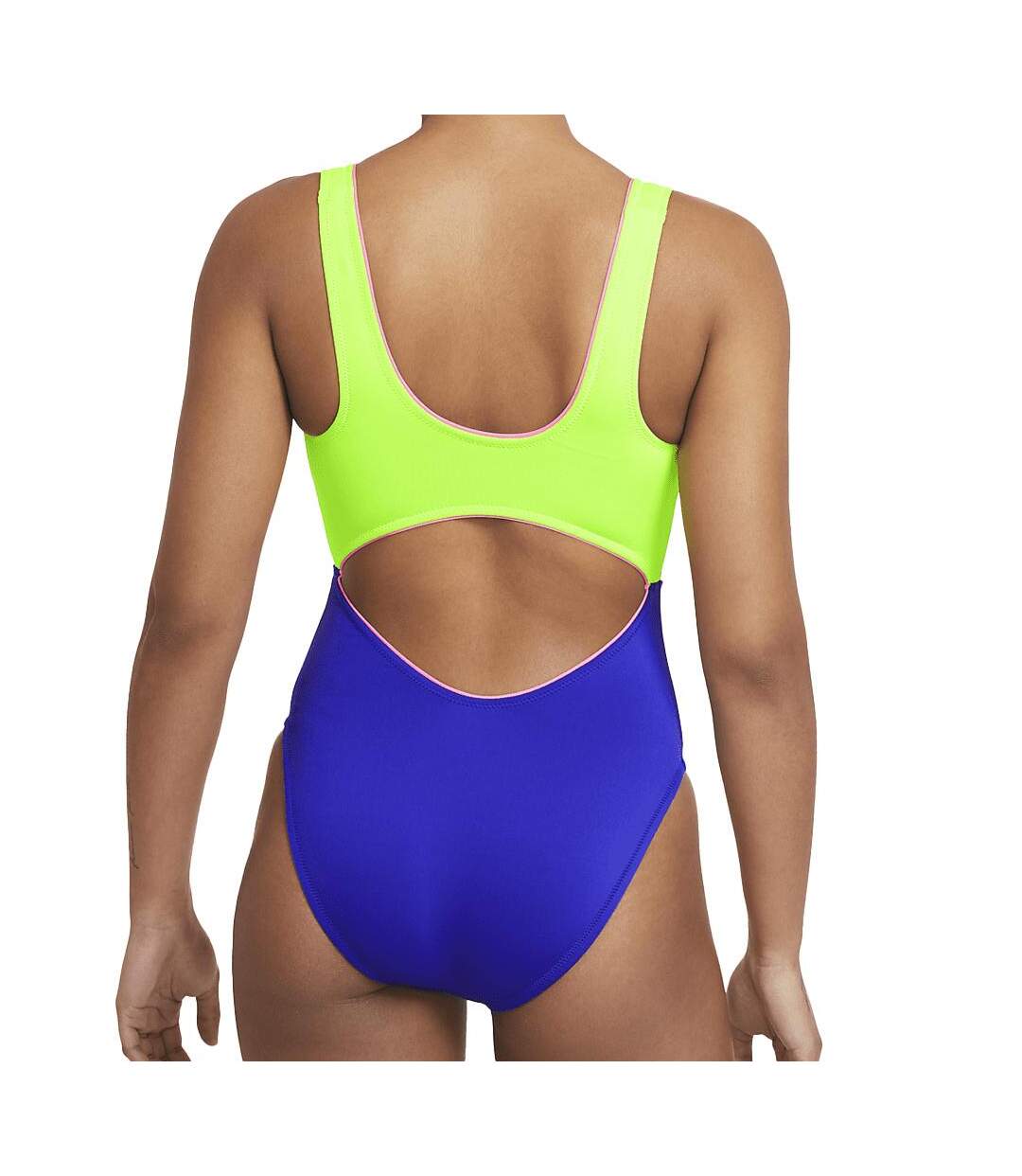 Maillot de bain 1 pièce Jaune/Bleu Femme Nike Cutout - L-2