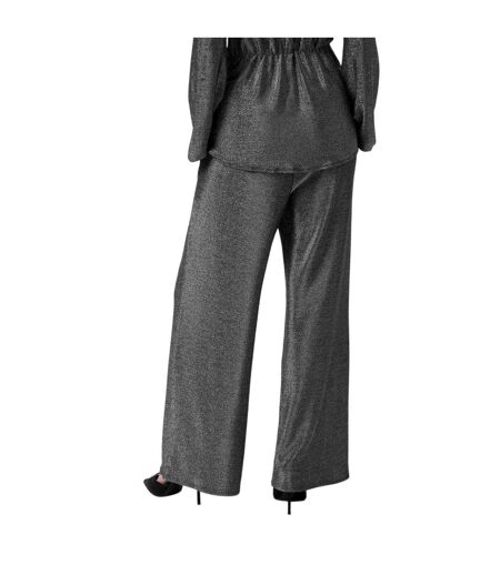 Womens/ladies Wide Leg Trousers Silver Biba