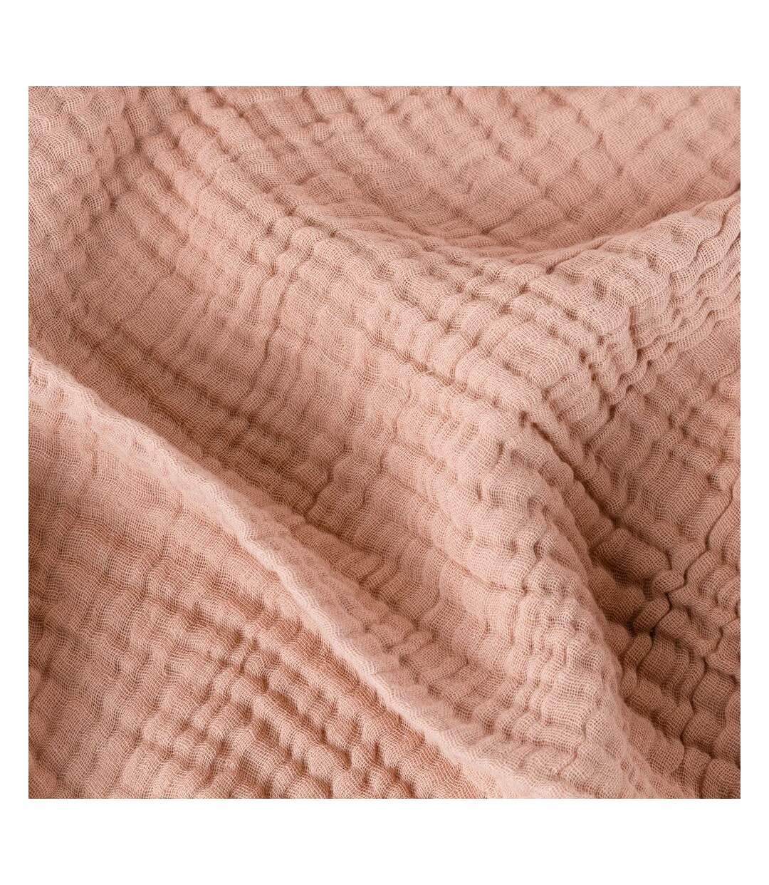 Lark cotton crinkled throw pink clay Yard-3