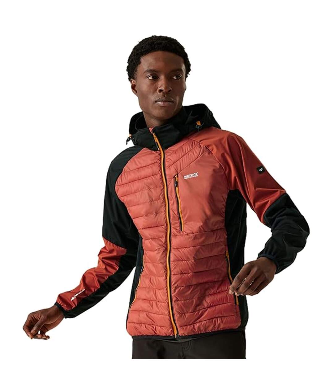 Mens Andreson Pro Hybrid Jacket Black Red Ochre Regatta-1