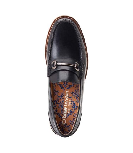 Mens Madison Leather Loafers Black Base London