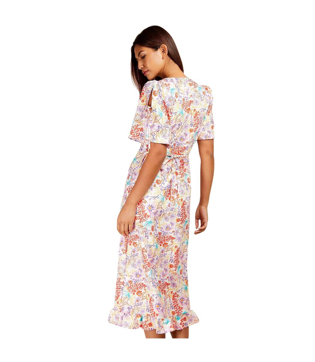 Womens/ladies V Neck Short-sleeved Maxi Dress Multicoloured Little Mistress-3