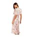 Womens/ladies V Neck Short-sleeved Maxi Dress Multicoloured Little Mistress-3
