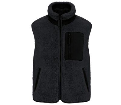 Bodywarmer en sherpa - Unisexe - PAT624 - noir