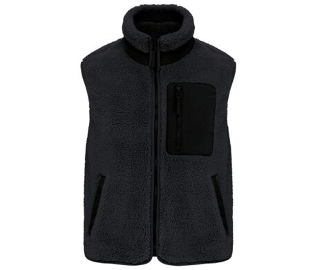 Bodywarmer en sherpa - Unisexe - PAT624 - noir