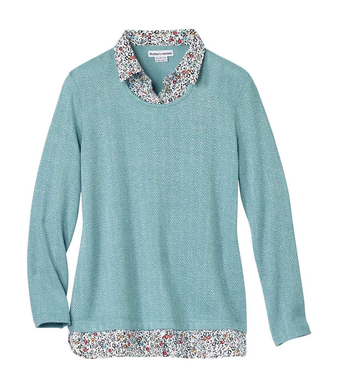 Pull femme turquoise vif Atlas for Women-1