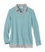 Pull femme turquoise vif Atlas for Women-1