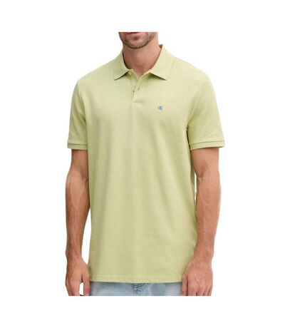 Polo vert homme calvin klein jeans ss monogram pique - l