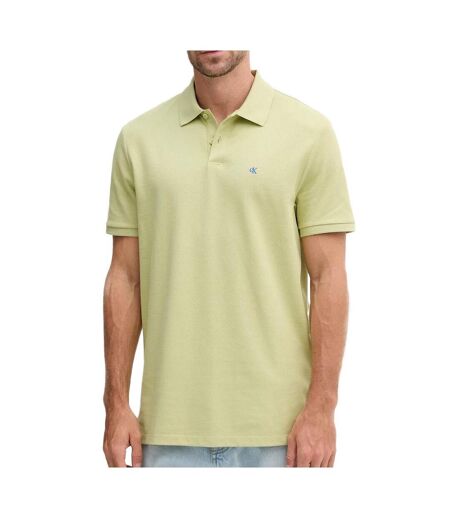 Polo vert homme calvin klein jeans ss monogram pique - l