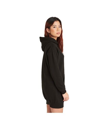 Womens/ladies hoodie dress jet black Awdis