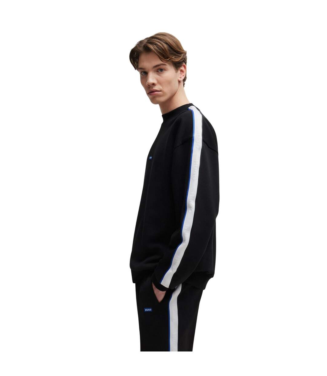 Mens Terrycloth Sweatshirt Black Hugo-4