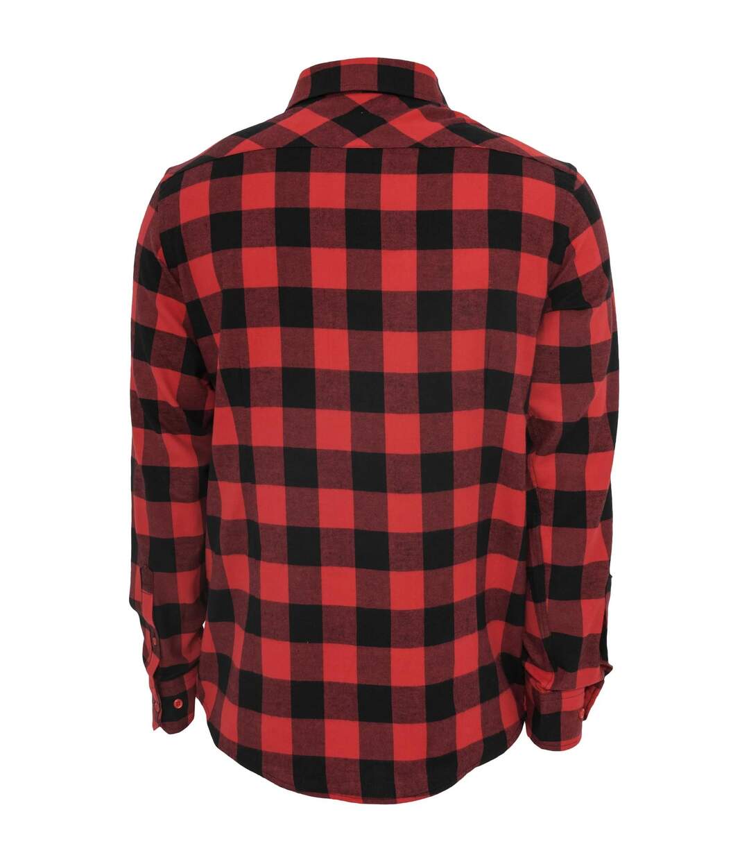 Mens Checked Flannel Shirt Black Red Urban Classics-2