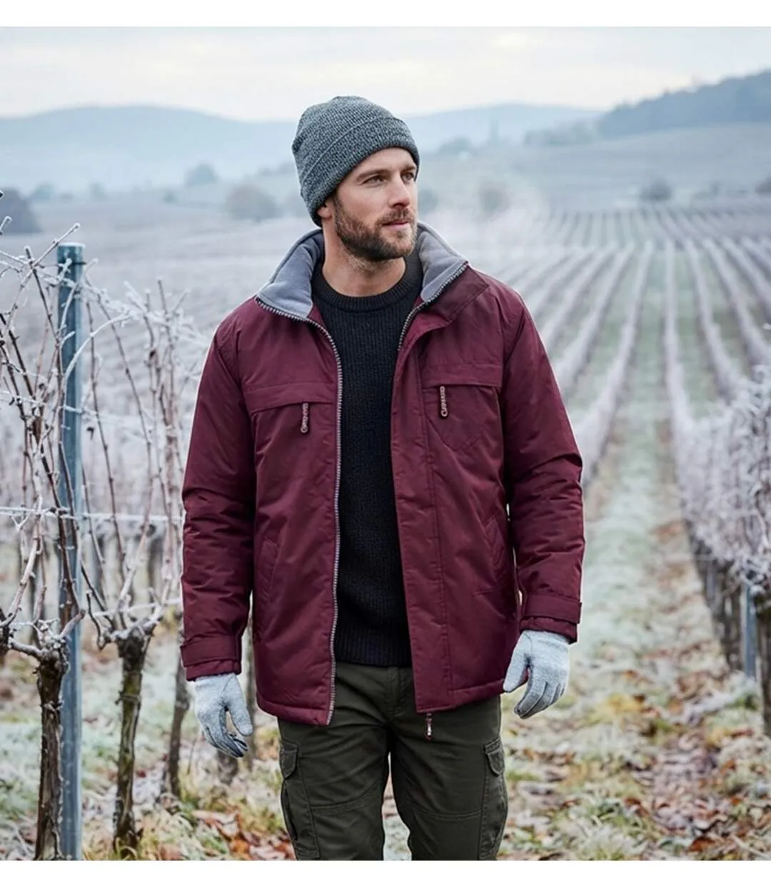 Parka - Homme - REF BOREAL - rouge bordeaux-1