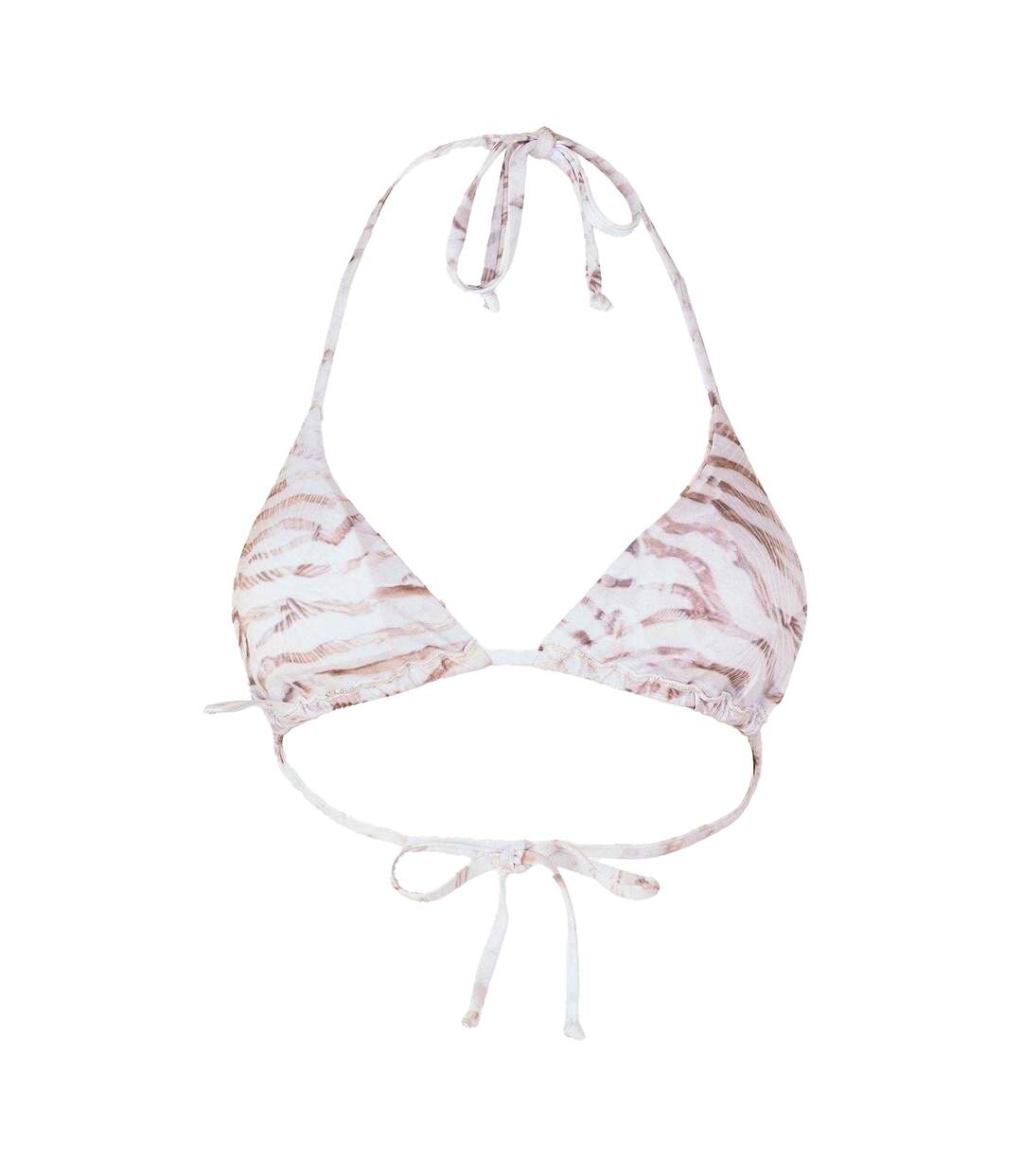 Haut De Maillot De Bain Motif/style Triangle Femme Beige Grace-3