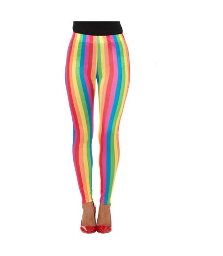 Womens/ladies clown rainbow leggings multicoloured Smiffys