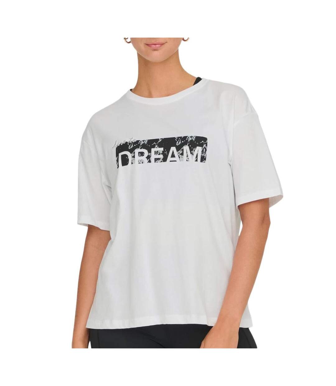 T-shirt blanc femme only space life-1