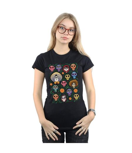 Disney - T-shirt COCO HEADS PATTERN - Femme (Noir) - UTBI14356