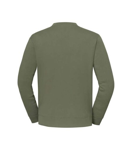 Sweat Uni Col Ars-du-cou Iconic Premium Homme Vert Kaki Fruit Of The Loom