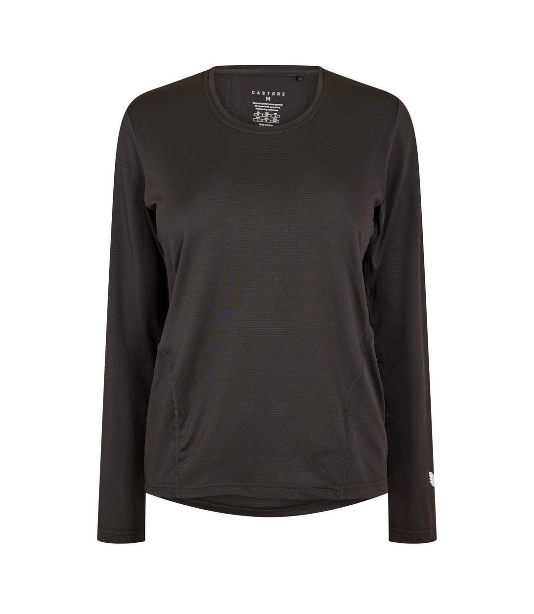 T-shirt Manches Longues Motif/style Uni Femme Noir Castore-1