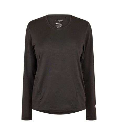 T-shirt Manches Longues Motif/style Uni Femme Noir Castore