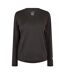 T-shirt Manches Longues Motif/style Uni Femme Noir Castore-1