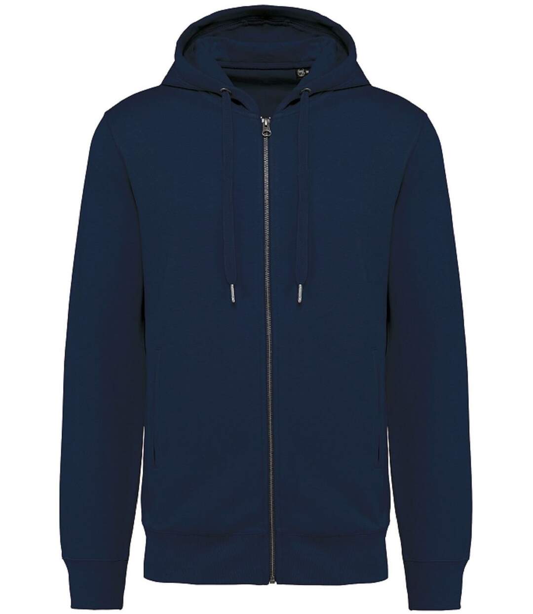 Sweat shirt zippé à capuche coton bio - Mixte - K4008 - bleu marine