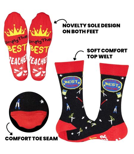 Pack Of 2  Mens Pack Teacher Cotton Socks  Multicoloured Public Dealz