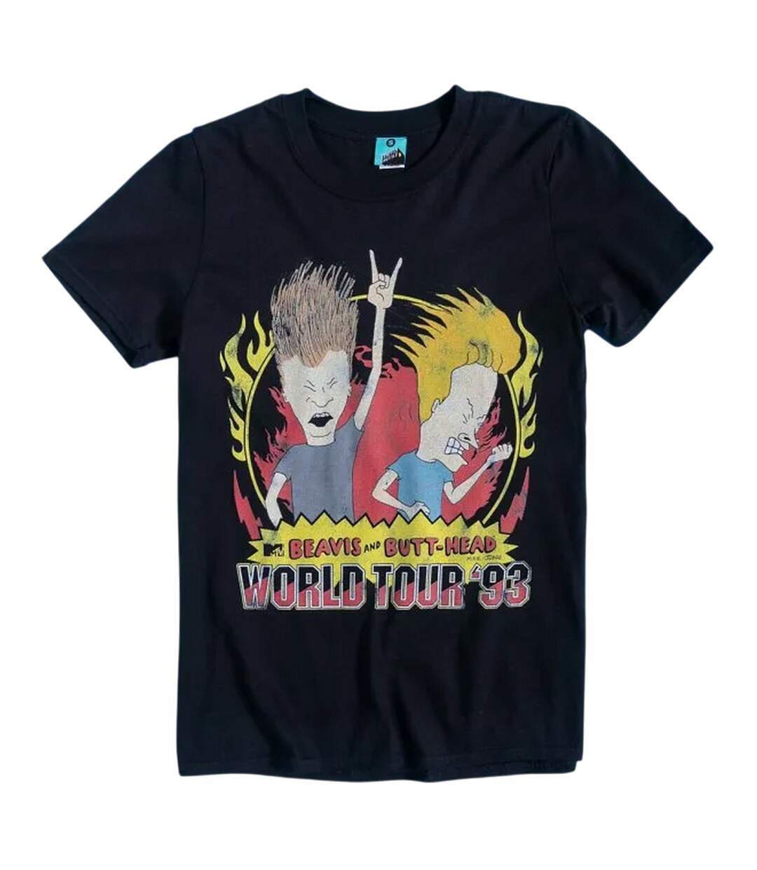 T-shirt Motif/style Imprimé Au Dos World Tour Adulte Noir Beavis & Butthead-1