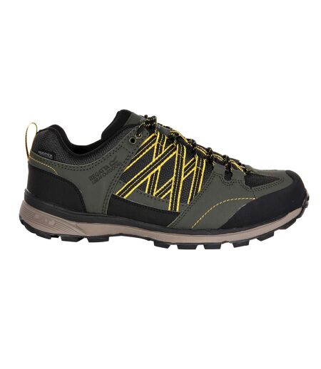 Regatta - Chaussures de randonnée SAMARIS - Homme (Vert kaki foncé/jaune) - UTRG3276