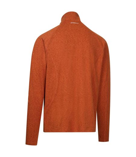 Haut De Sport Manches Longues À Col Montant Zippé Caster Homme Rouge Pastel Chiné Trespass