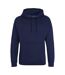 Sweat À Capuche College Adulte Bleu Marine Fumé Awdis-1