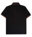 Polo Motif/style Col À Double Rayure Homme Noir Fred Perry-3