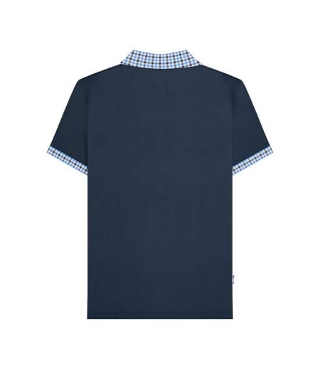 Polo Motif/style À Carreaux Homme Bleu Marine Lambretta